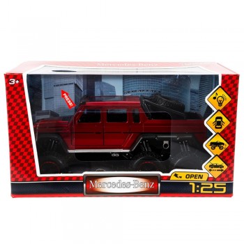 384377 Машина металл свет-звук MERCEDES-BENZ G-CLASS, 23см, двер, инер, красн, кор Технопарк в кор.18шт Медведь Калуга