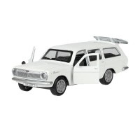 392037 Машина металл ГАЗ-2402 "ВОЛГА" 12 см, двери, багаж, инерц, белый, кор. Технопарк в кор.2*36шт Медведь Калуга