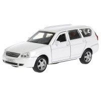 313463 Машина металл "lada priora" длина 12 см, откр дв, багаж, инерц, белый, в кор. Технопарк в кор.2*36шт Медведь Калуга
