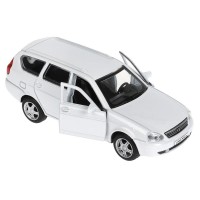313463 Машина металл "lada priora" длина 12 см, откр дв, багаж, инерц, белый, в кор. Технопарк в кор.2*36шт Медведь Калуга