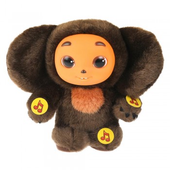 Игрушка мягкая Чебурашка с пластиковой мордочкой, 17 см, муз. Медведь Калуга