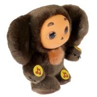 Игрушка мягкая Чебурашка с пластиковой мордочкой, 17 см, муз. Медведь Калуга