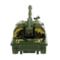 394349 Модель металл свет-звук МСТА-ГАУБИЦА 12 см, вращ.баш, инерц, камуф, кор. Технопарк в кор.2*24шт Медведь Калуга