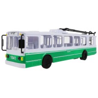 298515 Машина пластик свет-звук ТРОЛЛЕЙБУС, 31,5 см, двери, инерц., кор. Технопарк в кор.2*12шт Медведь Калуга