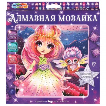 Алмазная мозаика 20*20 см цветочная фея Медведь Калуга