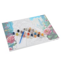 394337 Холст на подрамнике 30*40 см с частичным заполнением, три кота в розах МУЛЬТИ АРТ в кор.24шт Медведь Калуга