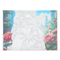 394337 Холст на подрамнике 30*40 см с частичным заполнением, три кота в розах МУЛЬТИ АРТ в кор.24шт Медведь Калуга