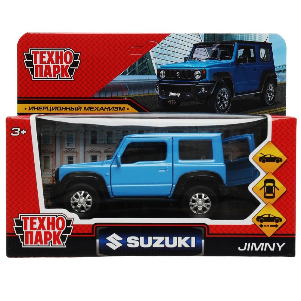 342358 Машина металл SUZUKI JIMNY 11,5 см, двери, багаж, инерц, синий, кор. Технопарк в кор.2*36шт Медведь Калуга