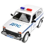 380112 Машина металл свет-звук LADA lada 4x4, 18.5 см, двер, кап,баг,ин,ПОЛИЦИЯ сер Технопарк в кор.2*18шт Медведь Калуга