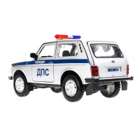 380112 Машина металл свет-звук LADA lada 4x4, 18.5 см, двер, кап,баг,ин,ПОЛИЦИЯ сер Технопарк в кор.2*18шт Медведь Калуга