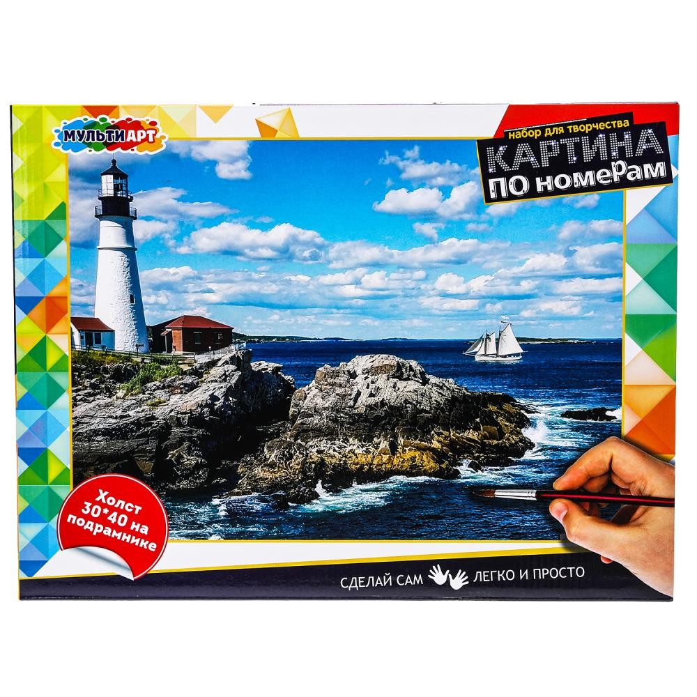 Картина по номерам 30х40 см маяк МУЛЬТИ АРТ Медведь Калуга
