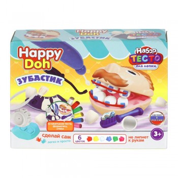409520 Набор с тестом для лепки зубастик с брекетами, 24 см HAPPY DOH в кор.8шт Медведь Калуга