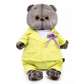 Кот Басик в костюме в полоску 19 см Медведь Калуга