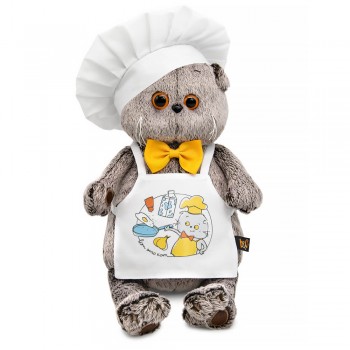 Кот Басик "Шеф-повар" в галстуке-бабочке 22 см Медведь Калуга