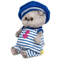 Кот Басик BABY в полосатом комбинезоне и берете 20 см Медведь Калуга