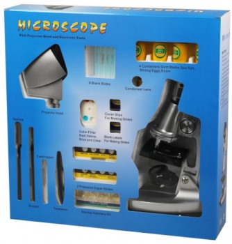 Микроскоп с проектором, кратность увеличения 50-1200х, с подсветкой Медведь Калуга