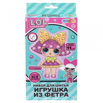 409832 Игрушка из фетра ЛОЛ Со стразами кукла лол MultiArt в кор.72шт Медведь Калуга