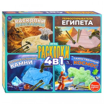 Игра 4 в 1 "Раскопки" Медведь Калуга