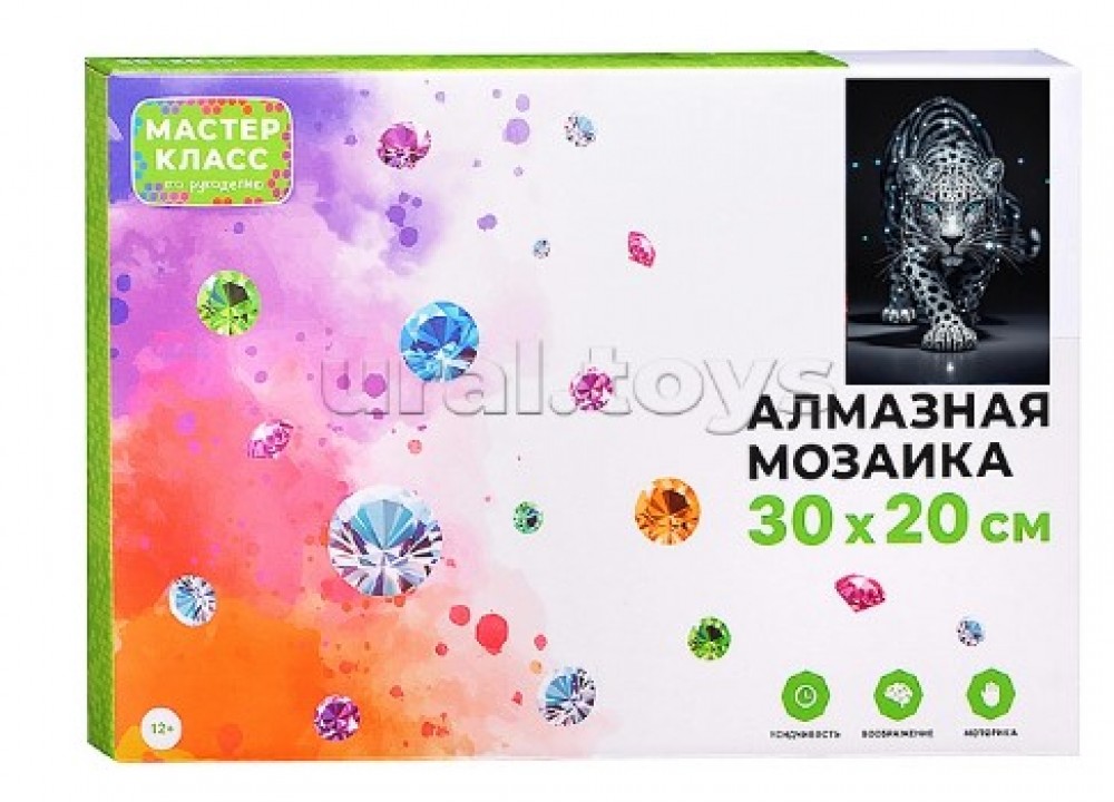 Мозаика алмазная "Леопард" (светится в темноте) 40*30 см. Медведь Калуга