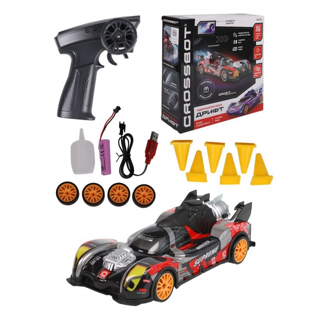 Машина р/у Дрифт, дым, доп. колеса, аккум. Медведь Калуга