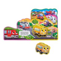 Книга EVA с пазлами "Какие бывают машины" Медведь Калуга