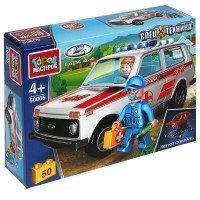 Конструктор LADA 4х4 СКОРАЯ ПОМОЩЬ, 50 дет. Медведь Калуга