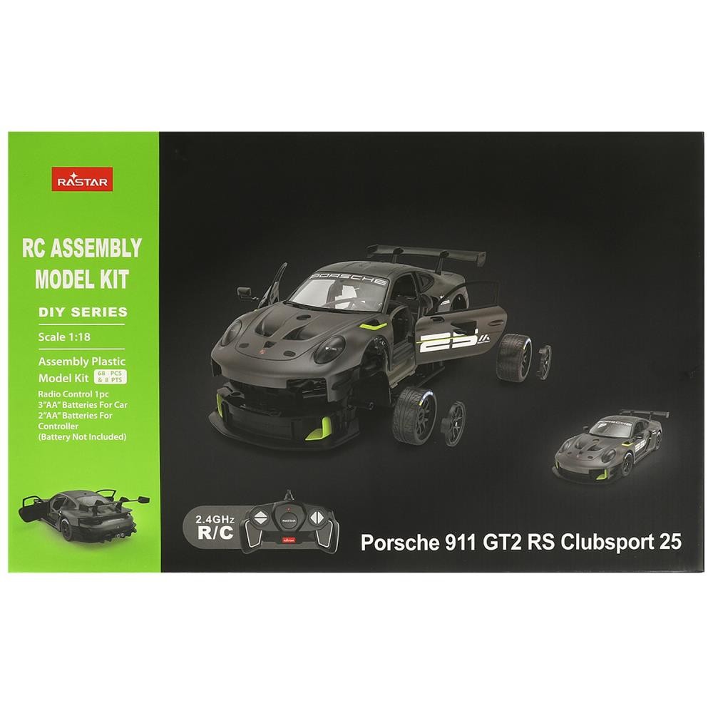 374540 Машина р/у 1:18 porsche 911 gt2 rs clubsport 25 конструктор 74 дет. Rastar Медведь Калуга