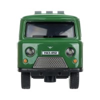 410366 Машина пластик свет-звук UAZ 452 16 см, инерц, зеленый, кор Медведь Калуга
