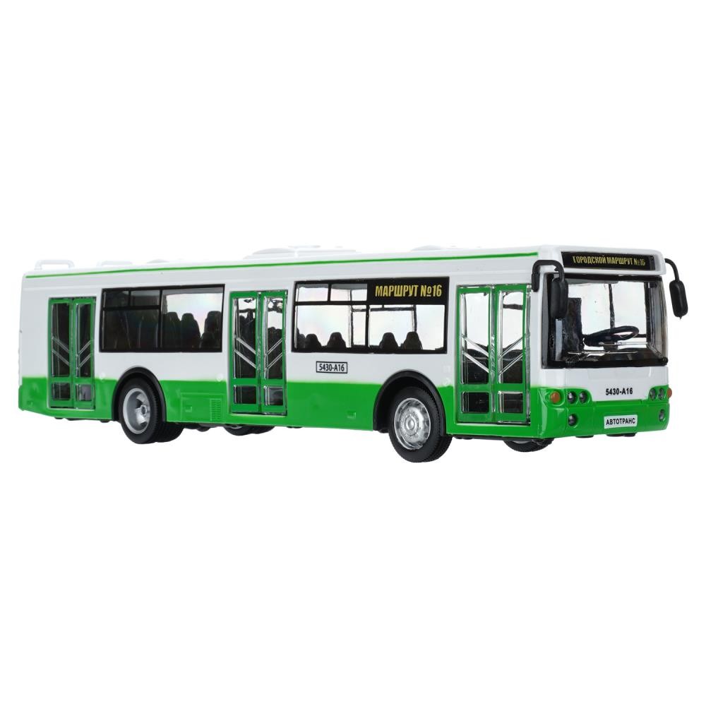 410839 Модель пластик свет-звук ЛИАЗ автобусы АВТОБУС 29 см, пластик,зеленый Медведь Калуга