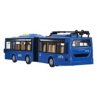 410817 Модель пластик свет-звук ЛИАЗ автобусы ТРОЛЛЕЙБУС 32,5см,двер,4 кн,син Медведь Калуга