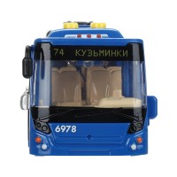 410817 Модель пластик свет-звук ЛИАЗ автобусы ТРОЛЛЕЙБУС 32,5см,двер,4 кн,син Медведь Калуга